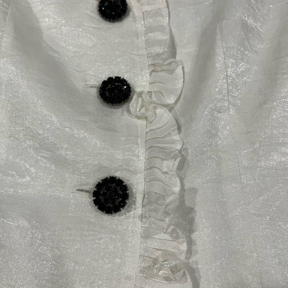 Adrianna Papell Evening Essentials White shimmering, lightweight jacket size 10 - Picture 3 of 11